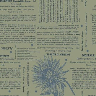 Marcus Fabrics 90 cm Neighbourhood Florist, Journal Page, Aqua,$20/m