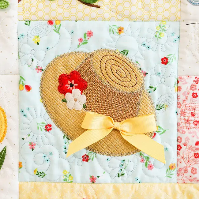Kimberbell Sippin' on Sunshine Feature Machine Embroidery Quilt