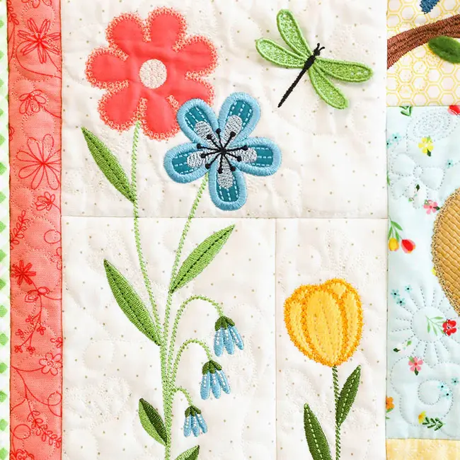 Kimberbell Sippin' on Sunshine Feature Machine Embroidery Quilt