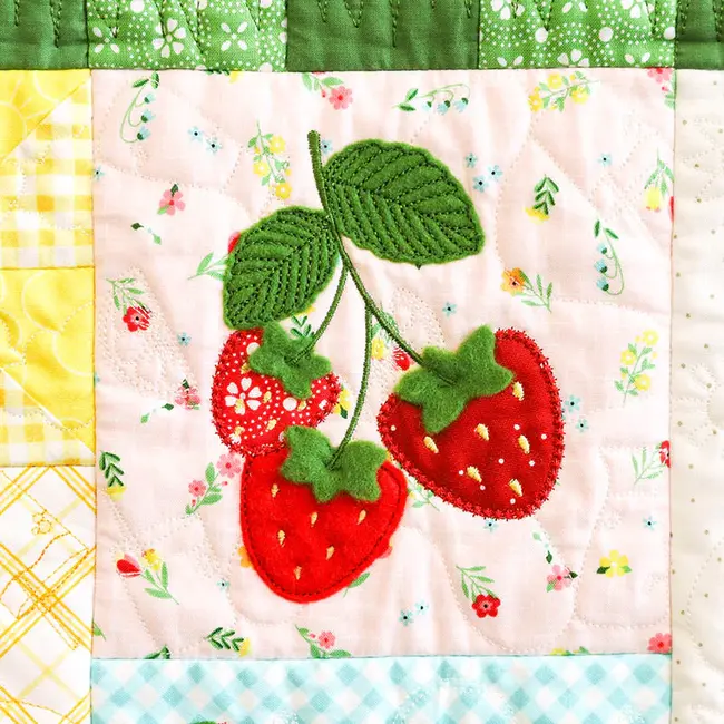 Kimberbell Sippin' on Sunshine Feature Machine Embroidery Quilt
