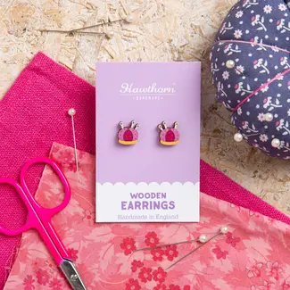 Hawthorn Handmade Wooden Earrings Pincushion