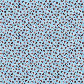 PBS Fabrics Timeless Tattoos, Rayon, Heart Tattoo Toss, Blue, 390-25904 $0.26/cm or $26/m