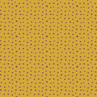 Cloud9 Fabrics Organic Cotton Touchdowns and Tailwags, 229553, Super Stars, Gold, $0.26/cm or $26/m