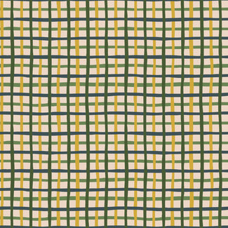 Cloud9 Fabrics Organic Cotton Touchdowns and Tailwags, 229557, Pep Rally Plaid, Green/Gold, $0.26/cm or $26/m