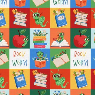 PBS Fabrics Book Worm, Book Worm Blocks, 12026516, $0.22/cm or $22/m