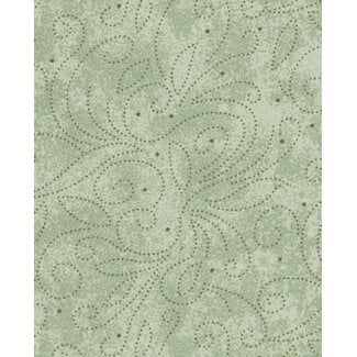 Quilter's Choice Wide Back, Scrolls, Sage, $0.34/cm or $34/m