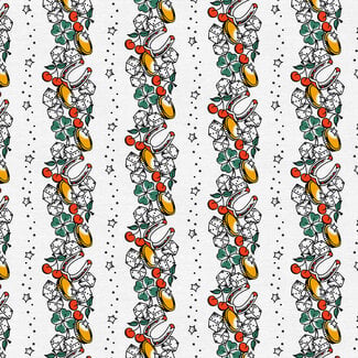 PBS Fabrics Timeless Tattoos, Lucky Tattoo Stripe, White, 120-25895 $0.22/cm or $22/m