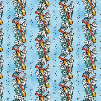 PBS Fabrics Timeless Tattoos, Lucky Tattoo Stripe, Blue, 120-25896 $0.22/cm or $22/m