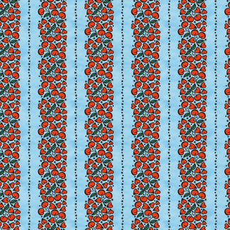 PBS Fabrics Timeless Tattoos, Cherry Heart Stripe Tattoos, Blue, 120-25902 $0.22/cm or $22/m