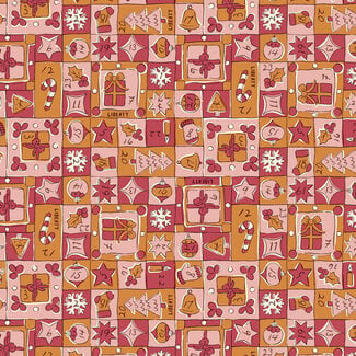 Liberty Festive Magic, Jolly Countdown, Red, 01667522A, $0.26/cm or $26/m