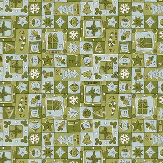 Liberty Festive Magic, Jolly Countdown, Green, 01667522B, $0.26/cm or $26/m