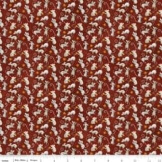 Riley Blake Designs Northern Christmas, C17833-RED, Mice, Red, $0.26/cm or $26/m