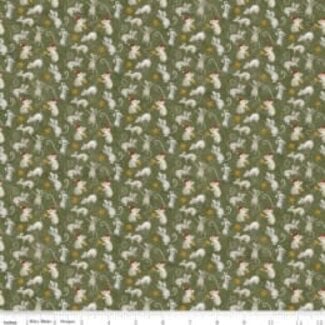 Riley Blake Designs Northern Christmas, C17833-GREEN, Mice, Green, $0.26/cm or $26/m