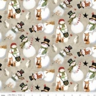 Riley Blake Designs Northern Christmas, C17831-NEUTRAL, Snowmen, Neutral, $0.26/cm or $26/m