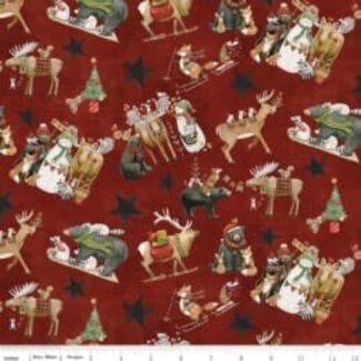 Riley Blake Designs Northern Christmas, C17830-RED, Northern Christmas, Main, Red, $0.26/cm or $26/m