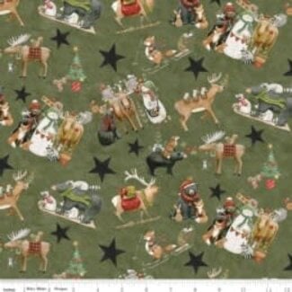 Riley Blake Designs Northern Christmas, C17830-GREEN, Northern Christmas, Main, Green, $0.26/cm or $26/m