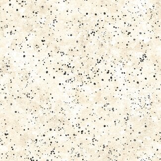 White Owl Textiles Poinsettia Radiance, W110-012-077, Dots, Cream/Black, $0.24/cm or $24/m