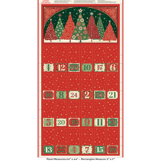 Makower UK Adorn, MU-220-1, Advent Calendar Panel /panel