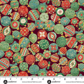 Makower UK Adorn, MU-217-R9, Ornament, Burgundy, $0.23/cm or $23/m