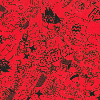 Robert Kaufman How the Grinch Stole Christmas, 23099-3, Comic Toss, Red, $0.24/cm or $24/m