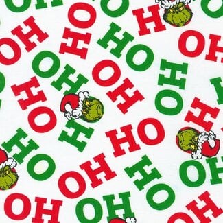 Robert Kaufman How the Grinch Stole Christmas, 20997-223, Ho Ho Ho, $0.24/cm or $24/m