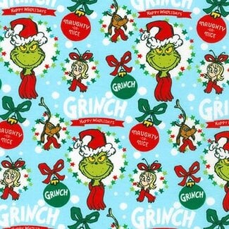 Robert Kaufman How the Grinch Stole Christmas, 20278-223, Words, Blue, $0.24/cm or $24/m