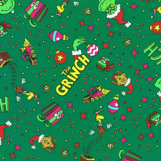 Robert Kaufman How the Grinch Stole Christmas, 23100-224, Evergreen, $0.24/cm or $24/m