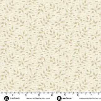 Andover Snow Flurry by Laundry Basket Quilts, Pine, A-10304-L, Cream, $0.23/cm or $23/m