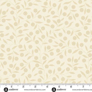 Andover Snow Flurry by Laundry Basket Quilts, Sparkleberry, A-10302-L, Cream, $0.23/cm or $23/m