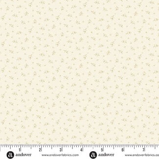 Andover Snow Flurry by Laundry Basket Quilts, Moonflower, A-10313-L, Cream, $0.23/cm or $23/m