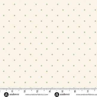 Andover Snow Flurry by Laundry Basket Quilts, Dotty, A-10305-LG, Sage, $0.23/cm or $23/m