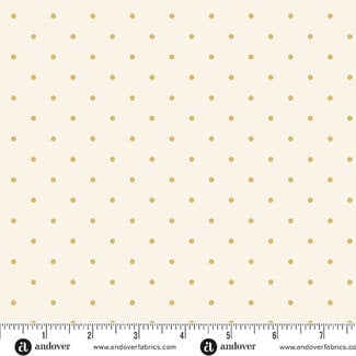 Andover Snow Flurry by Laundry Basket Quilts, Dotty, A-10305-LY, Gold, $0.23/cm or $23/m