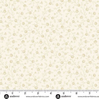 Andover Snow Flurry by Laundry Basket Quilts, Frost, A-10310-LY, Latte, $0.23/cm or $23/m