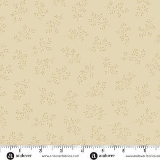 Andover Snow Flurry by Laundry Basket Quilts, Olive Branch, A-10308-N, Cream, $0.23/cm or $23/m