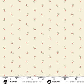 Andover Snow Flurry by Laundry Basket Quilts, Winter Heath, A-10318-LE, Cream, $0.23/cm or $23/m
