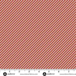 Makower UK The Nutcracker, MU-227-R, Candy Cane Stripe, Red, $0.23/cm or $23/m