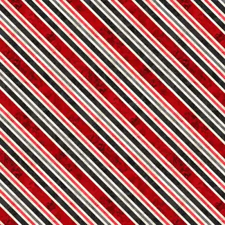 White Owl Textiles Poinsettia Radiance, W110-011-307, Diagonal Stripe, Red/Black, $0.24/cm or $24/m