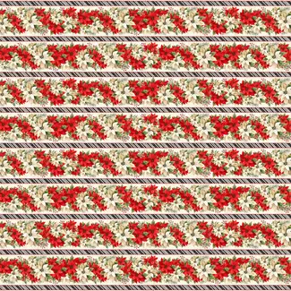 White Owl Textiles Poinsettia Radiance, W110-005-306 Repeating Stripe, Multi, $0.24/cm or $24/m