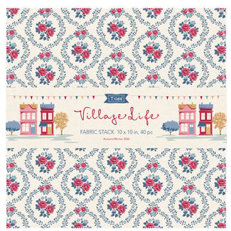 Tilda Village Life, Layer Cake, 10" squares, 40 pcs