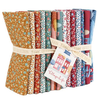 Tilda Village Life, Fat Quarter Bundle, Blenders & Extras, 14 fabrics