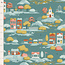 Village Life Blender, Village, Teal, $0.25/cm or $25/m