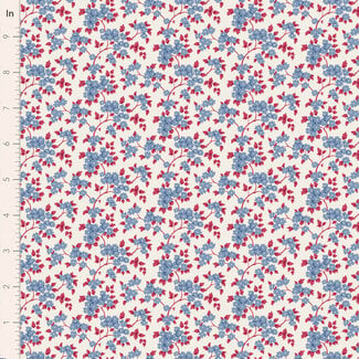 Tilda Village Life, Ruth, Blue, $0.25/cm or $25/m