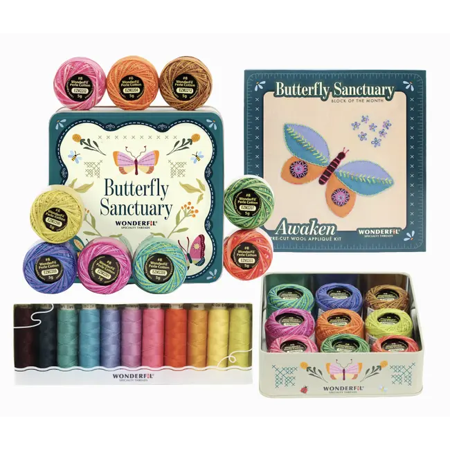 Butterfly Sanctuary Wool Applique Block of the Month