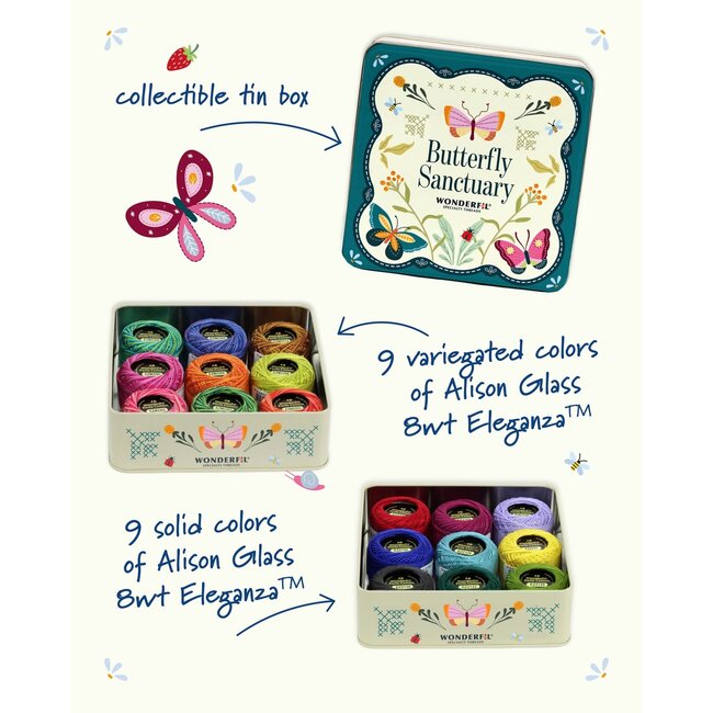 Butterfly Sanctuary Wool Applique Block of the Month