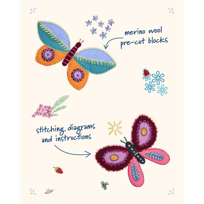 Butterfly Sanctuary Wool Applique Block of the Month
