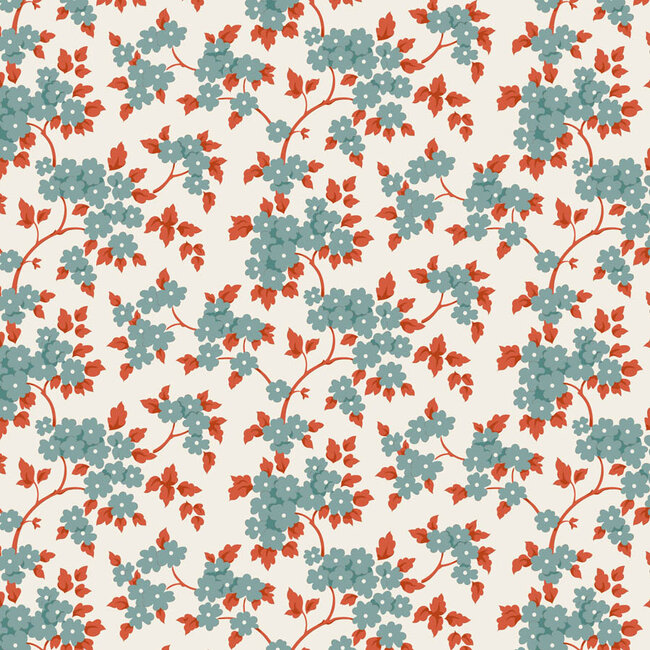 Village Life, Ruth, Teal, $0.25/cm or $25/m