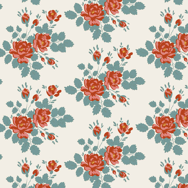 Village Life, Myrtle, Teal, $0.25/cm or $25/m