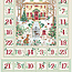Country Christmas, Advent Calendar, Green KIT with Evergreen Cream Backing and Stripe Binding