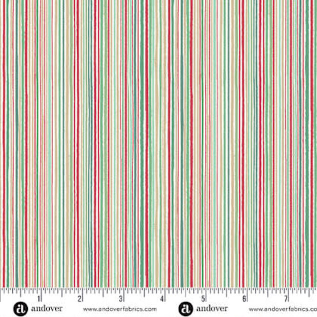 Country Christmas, Advent Calendar, Green KIT with Evergreen Cream Backing and Stripe Binding