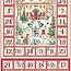 Country Christmas, Advent Calendar, Red KIT with Evergreen Cream Backing and Stripe Binding